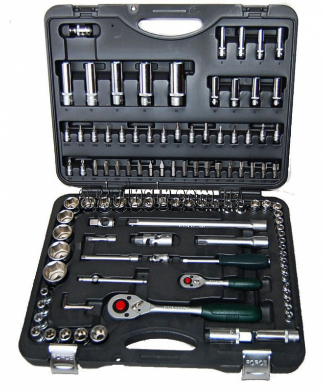 Force Набор инструмента головки и ключи (чемодан) 108 предметов № 41082-5 6-гр.