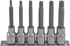 Набор насадок торцевых 1/2"DR с вставками-битами SPLINE на держателе, M5-M12, 100 мм, 6 предметов