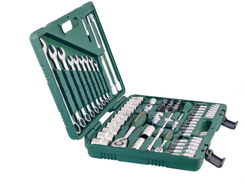 Универсальный набор торцевых головок 1/4"DR 4-14 мм и 1/2"DR 14-32 мм и комбинированных ключей 8-22 мм, 82 предмета