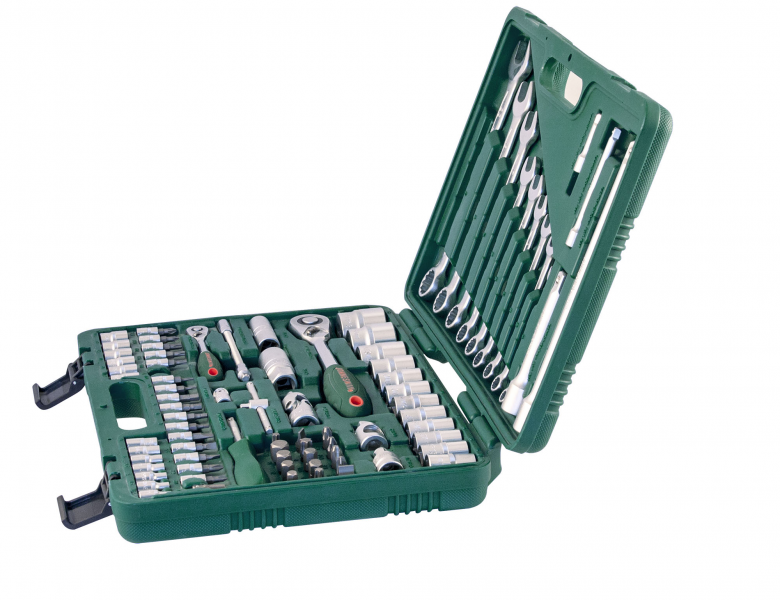 Универсальный набор торцевых головок 1/4"DR 4-14 мм и 1/2"DR 14-32 мм и комбинированных ключей 8-22 мм, 82 предмета