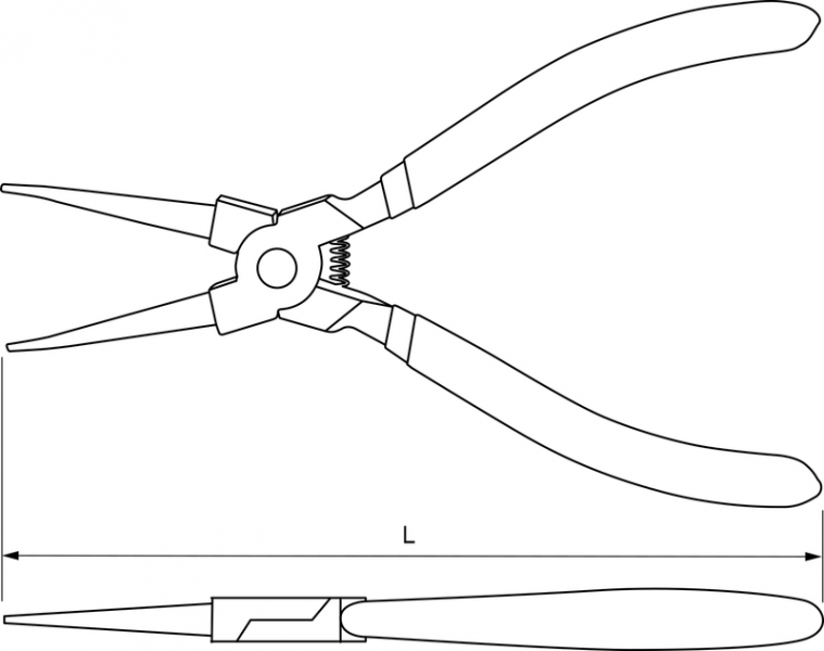 Щипцы для стопорных колец «прямой сжим» 180 мм