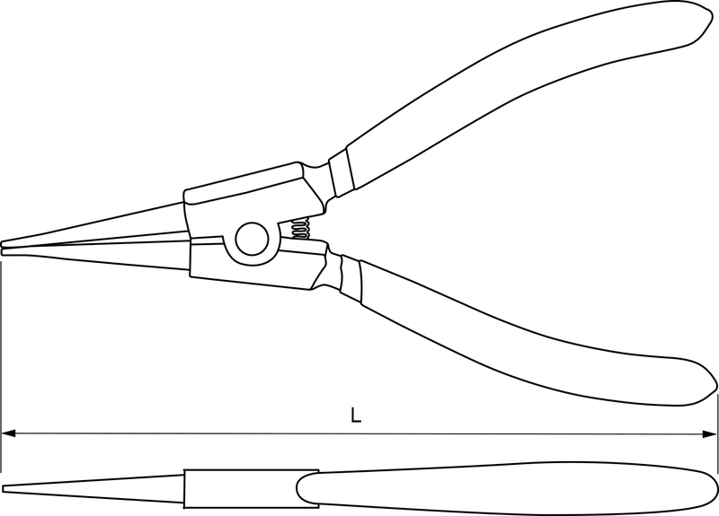 Щипцы для стопорных колец «прямой разжим» 180 мм