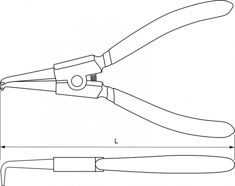 Щипцы для стопорных колец «загнутый разжим» 180 мм
