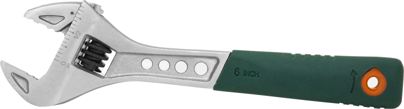 Ключ разводной эргономичный с пластиковой ручкой, 0-19 мм, L-150 мм