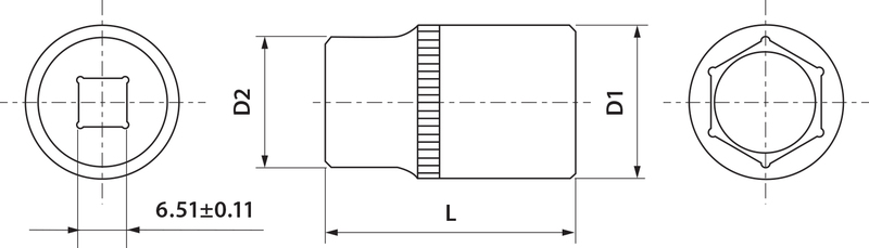 Головка торцевая 1/4"DR 5 мм