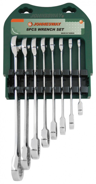 Набор ключей комбинированных трещоточных 8-19 мм, 8 предметов