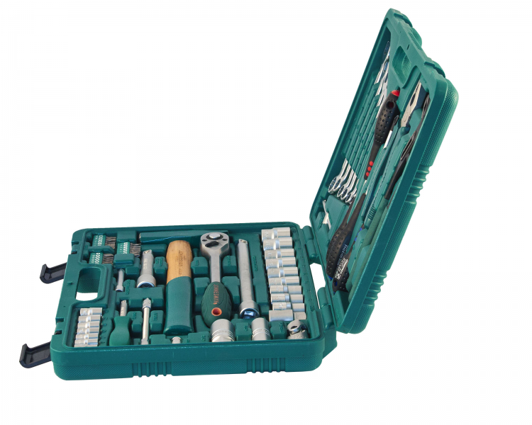 Универсальный набор торцевых головок 1/4"DR 6-13 мм и 1/2"DR 12-24 мм, комбинированных ключей 8-17 мм и отверток, 60 предметов